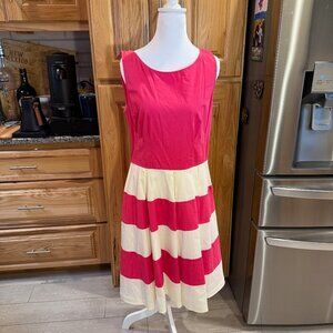 Kate Spade‎ New York Celia Dress, Pink and White, Size 12, New with tags.
